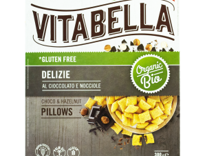 Βιολογικά Δημητριακά Μαξιλαράκια με Γέμιση Κρέμα Σοκολάτα και Φουντούκι Vitabella(300g)
