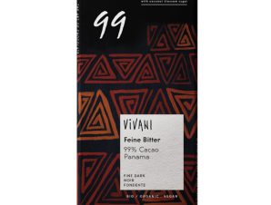 Βιολογική Μαύρη Σοκολάτα 99% με Κακάο Παναμά Vivani (80g)